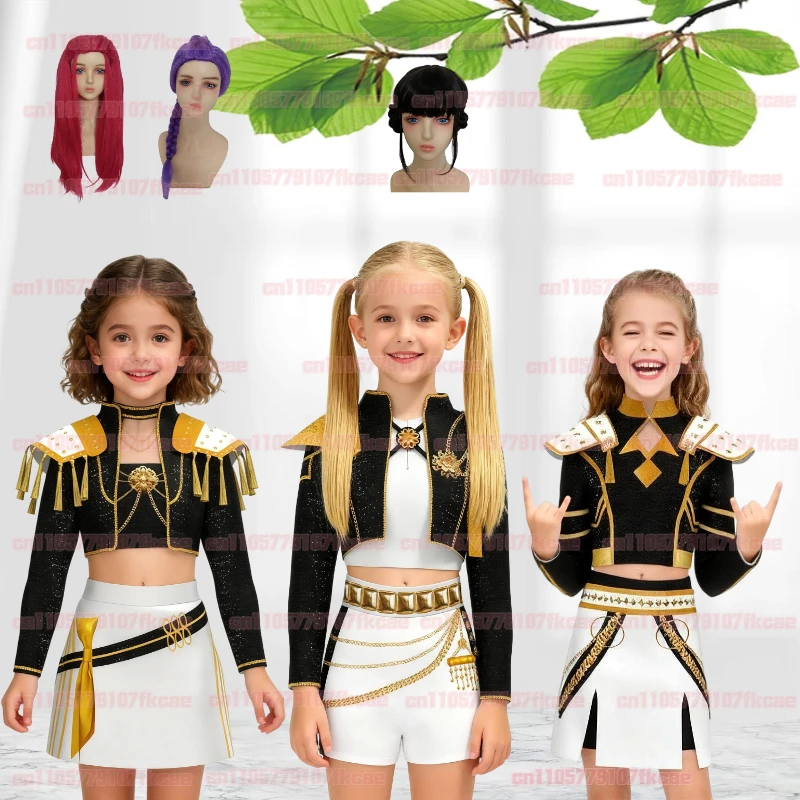 Kpop Demon Hunter Rumi Zoey Mira Anime Cosplay Costume women Girls Black Golden Stage Performance Clothes Halloween Party
Kpop Demon Hunter Rumi Zoey Mira Anime Cosplay Costume women Girls Black Golden Stage Performance Clothes Halloween Party