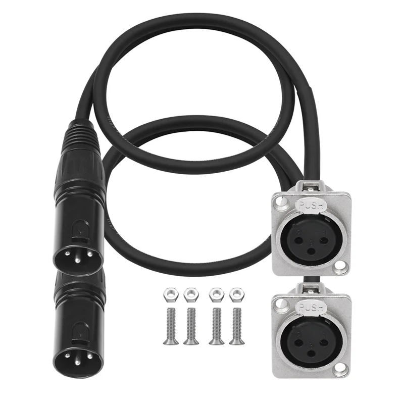 2 Pack XLR Pass Through Cable,Stage Box 3 Pin D-Type XLR Male To Female For Patch Panel, Floor Box For Audio
2 Pack XLR Pass Through Cable,Stage Box 3 Pin D-Type XLR Male To Female For Patch Panel, Floor Box For Audio