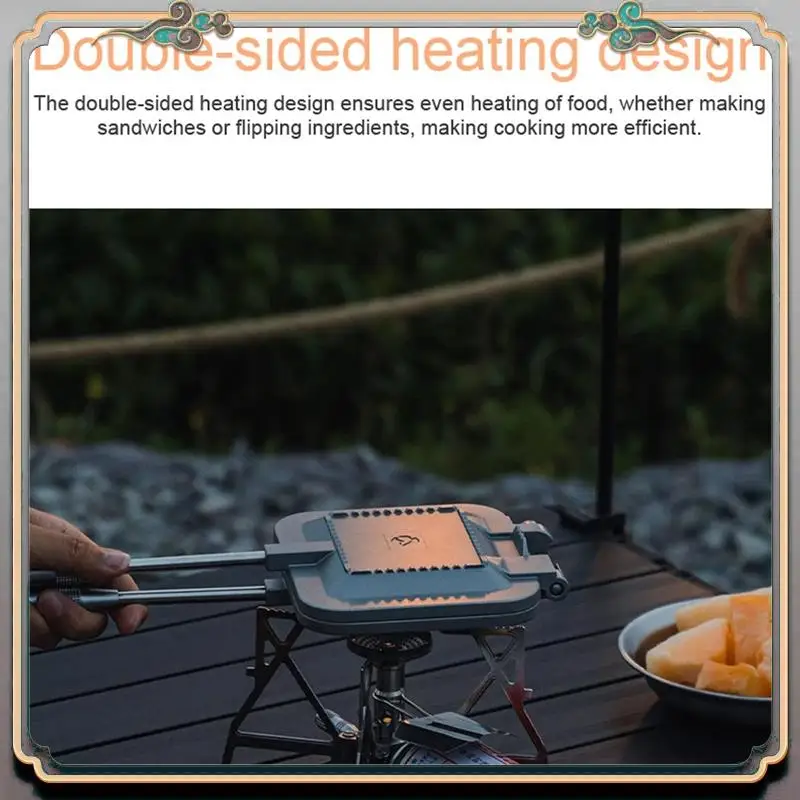 Durable Outdoor Sandwich Baking Pan Dual-Sides Sandwich Baking Machine Multifunctional Camping Picnic Breakfast Clamp Tray
Durable Outdoor Sandwich Baking Pan Dual-Sides Sandwich Baking Machine Multifunctional Camping Picnic Breakfast Clamp Tray