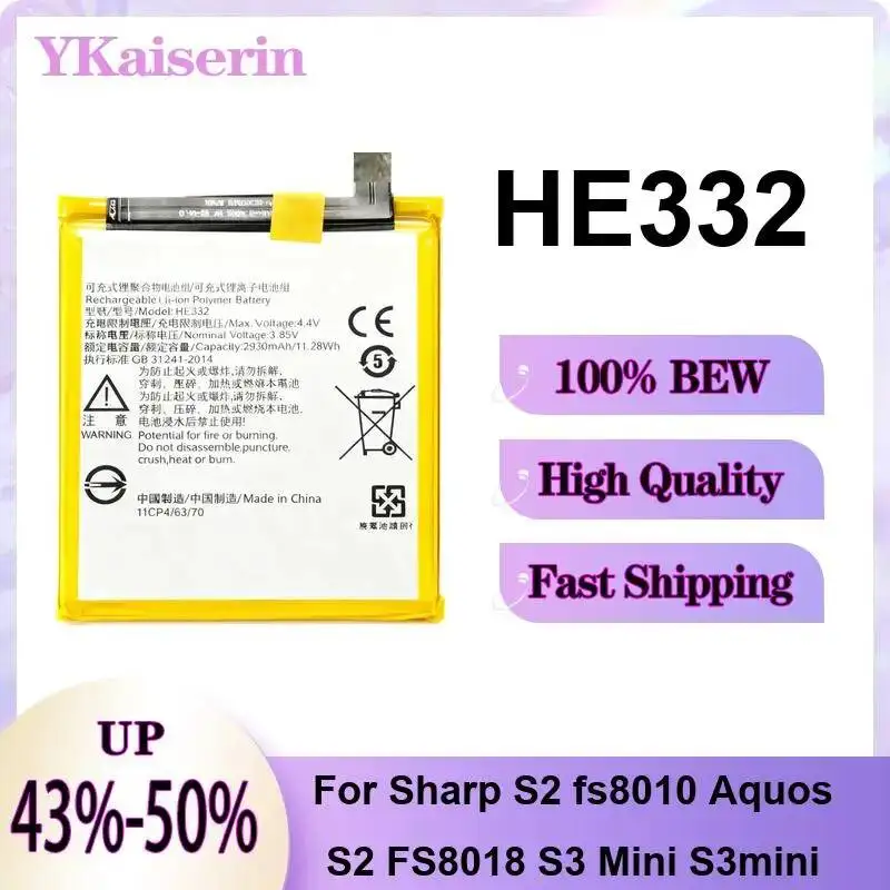 HE332 Rapid Charging For Sharp S2 Fs8010 Aquos FS8018 S3 Mini S3mini Mobile Phone Battery 2930Mah
HE332 Rapid Charging For Sharp S2 Fs8010 Aquos FS8018 S3 Mini S3mini Mobile Phone Battery 2930Mah