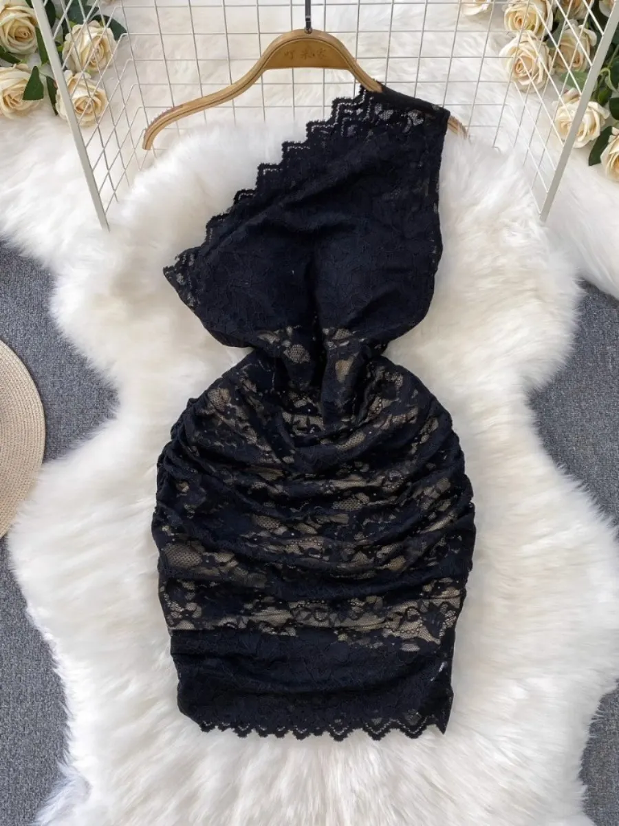 Foamlina Sexy Asymmetric Off-Shoulder Lace Patchwork Padded Dress Women Summer Elegant Waist Slim Mini Black Skirt Chic
Foamlina Sexy Asymmetric Off-Shoulder Lace Patchwork Padded Dress Women Summer Elegant Waist Slim Mini Black Skirt Chic