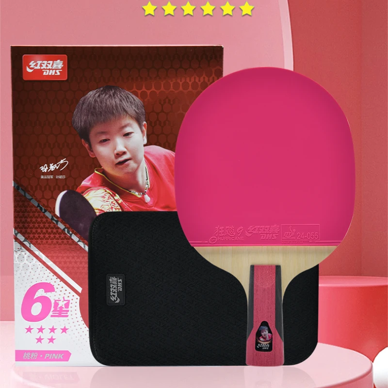 DHS 6 Star Table Tennis Racket Professional Ping Pong Racket Hurricane 9 Sticky Rubber PingPong Blade Sun Yingsha World Champion
DHS 6 Star Table Tennis Racket Professional Ping Pong Racket Hurricane 9 Sticky Rubber PingPong Blade Sun Yingsha World Champion