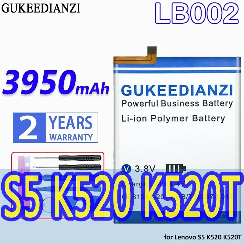 Аккумулятор GUKEEDIANZI большой емкости LB002 3950 мАч для Lenovo S5 K520 K520T, аккумуляторы для мобильных телефонов
Аккумулятор GUKEEDIANZI большой емкости LB002 3950 мАч для Lenovo S5 K520 K520T, аккумуляторы для мобильных телефонов