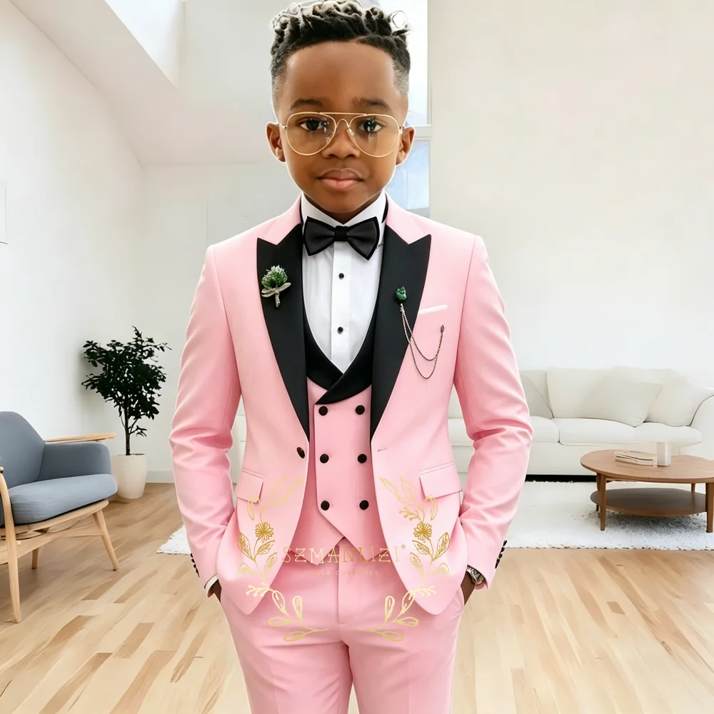Pink Peaked Lapel Boy Formal Suits Dinner Tuxedos Boys Groomsmen Kids For Wedding Party Prom Suit Wear Ensembles De Blazers
Pink Peaked Lapel Boy Formal Suits Dinner Tuxedos Boys Groomsmen Kids For Wedding Party Prom Suit Wear Ensembles De Blazers