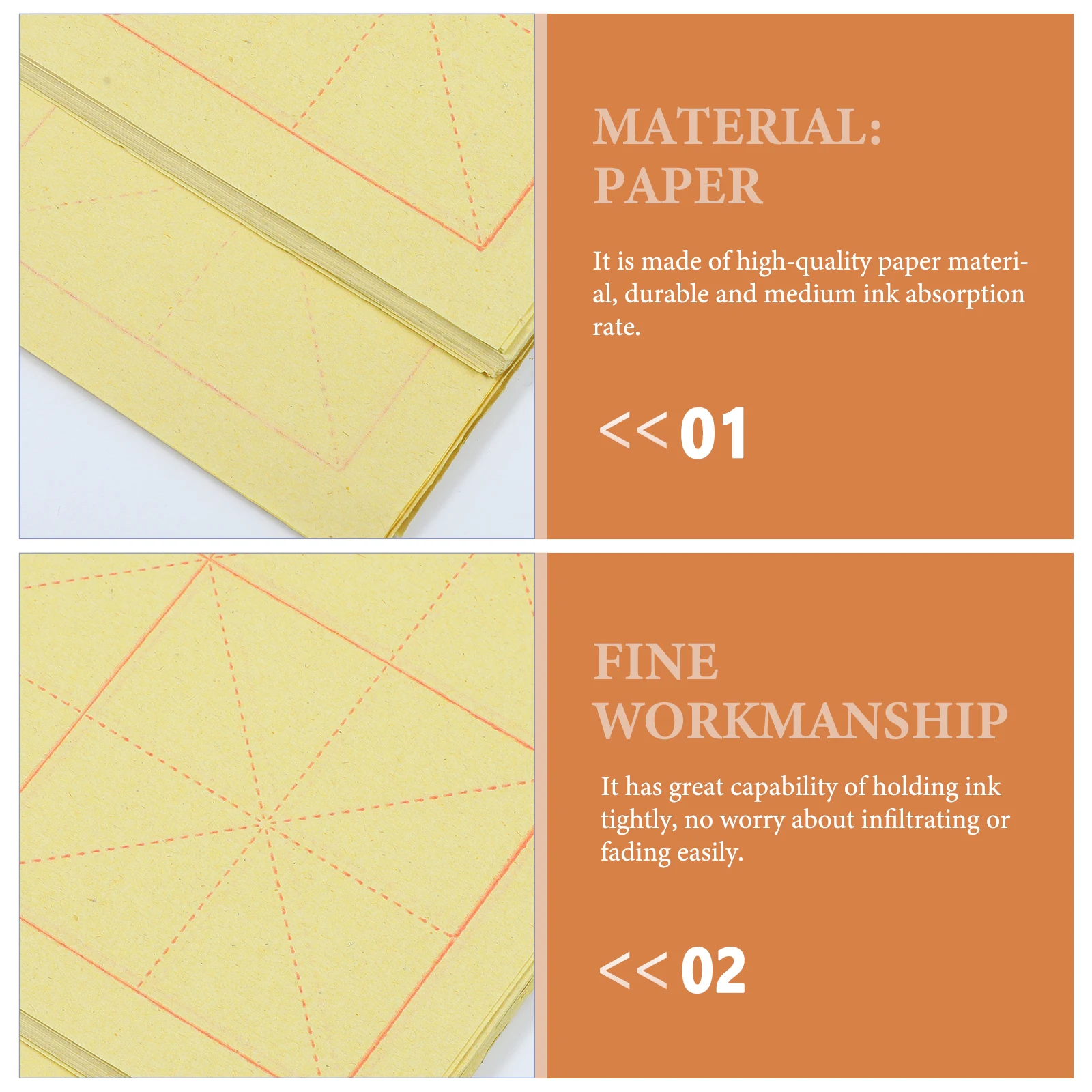 50pcs Rice Paper for Calligraphy Practice Lightweight Portable Size Holding Writing Chinese Xuan Papers
50pcs Rice Paper for Calligraphy Practice Lightweight Portable Size Holding Writing Chinese Xuan Papers