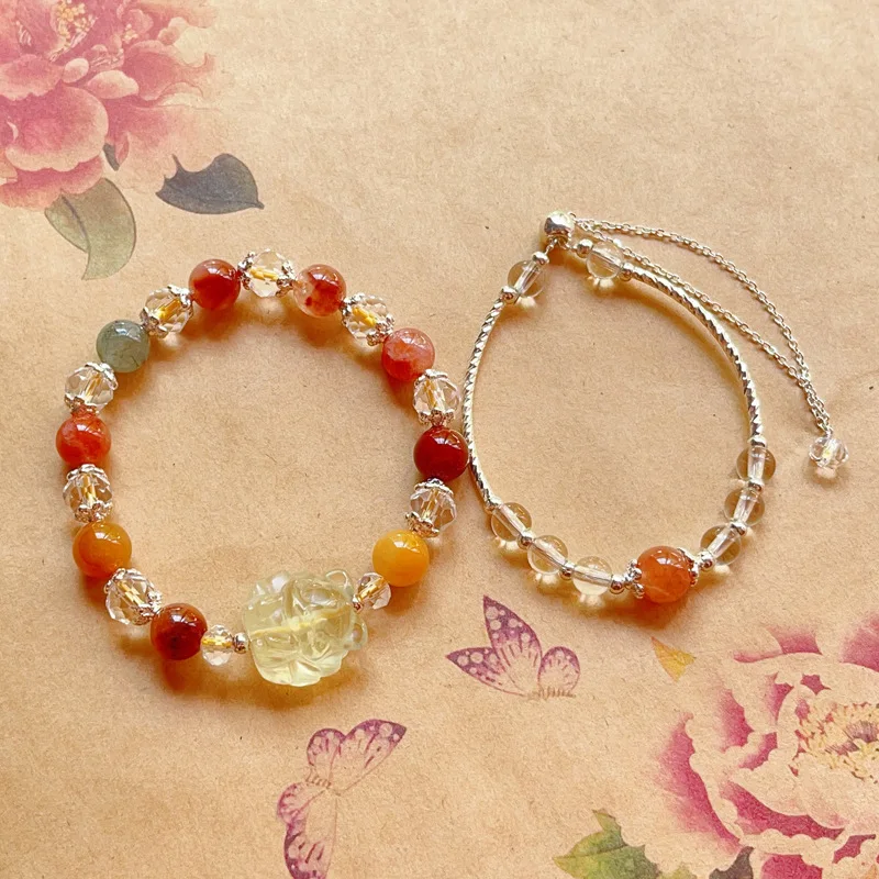Chinese New Year Original Double-Strand Bracelet "Fu Lu Shou" Symbolism Crystal-Carved Nine-Tailed Fox 2pcs Stackable Wearing
Chinese New Year Original Double-Strand Bracelet "Fu Lu Shou" Symbolism Crystal-Carved Nine-Tailed Fox 2pcs Stackable Wearing