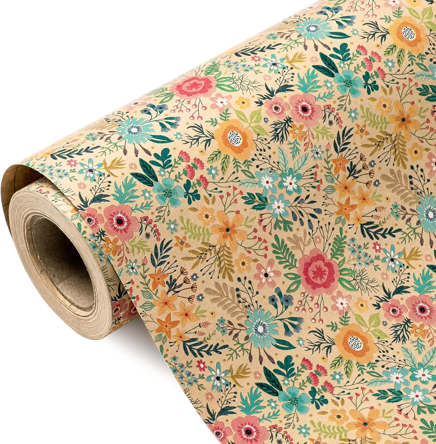 Kraft Floral Wrapping Paper Roll - Mini Roll - 17 Inch X 9.8 Feet - Spring Summer Garden Flower Design Perfect for Wedding, Bridal Shower, Birthday
Kraft Floral Wrapping Paper Roll - Mini Roll - 17 Inch X 9.8 Feet - Spring Summer Garden Flower Design Perfect for Wedding, Bridal Shower, Birthday
