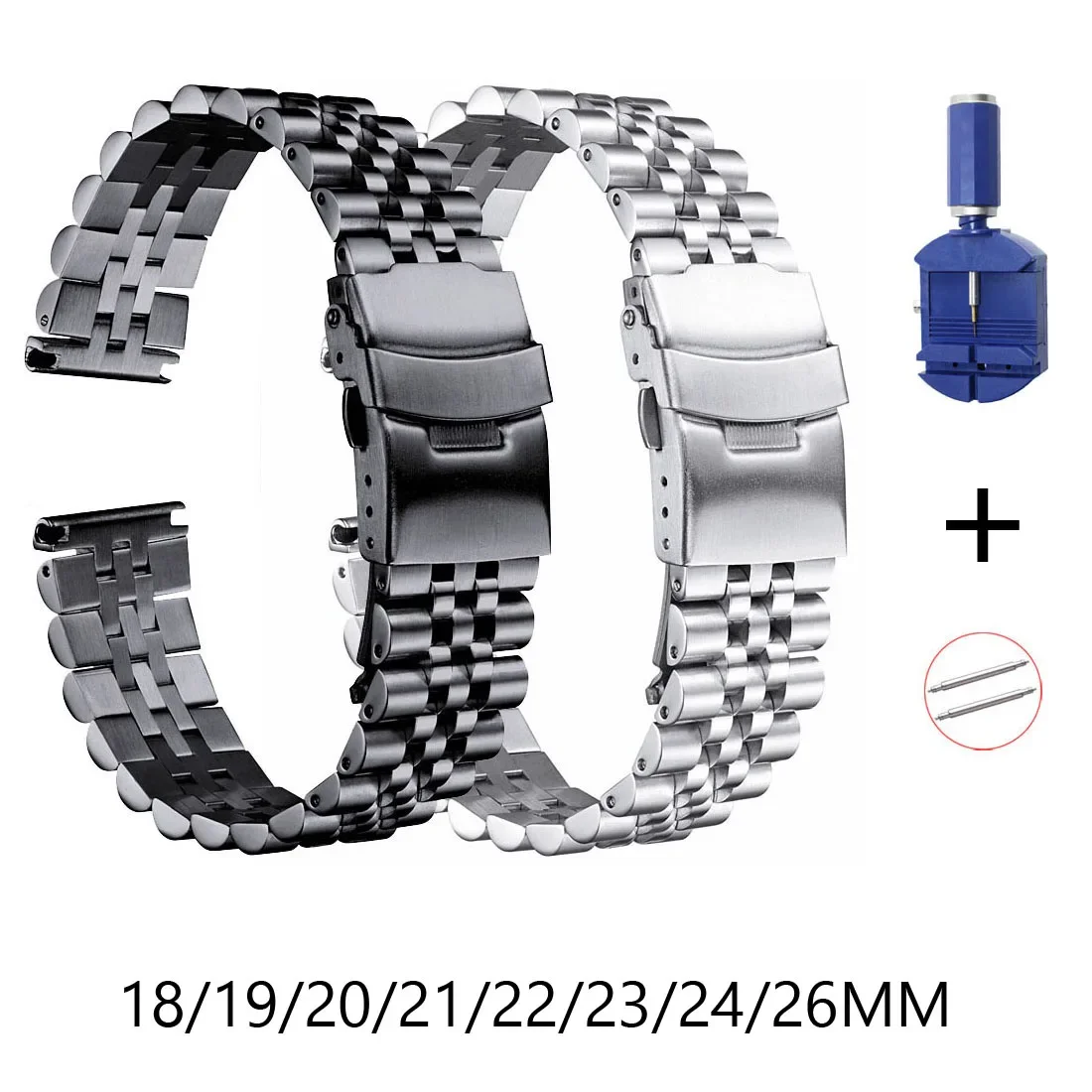 316L Stainless Steel Watch Band 18mm 19mm 20mm 21mm 22mm 23mm 24mm 26mm Watch Strap Men Women Double Lock Buckle Watchband
316L Stainless Steel Watch Band 18mm 19mm 20mm 21mm 22mm 23mm 24mm 26mm Watch Strap Men Women Double Lock Buckle Watchband