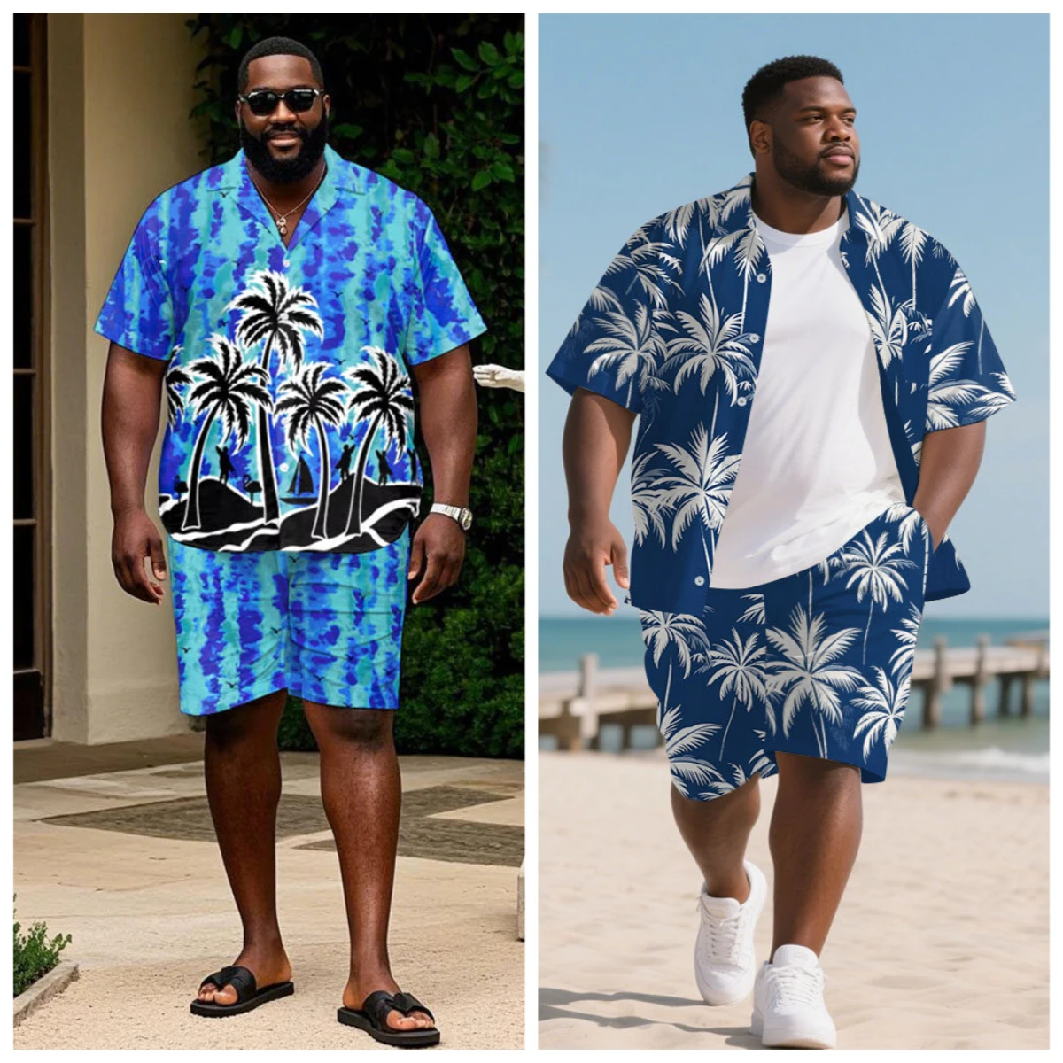 S-9XL Big and Tall Men Tropical Palm Tree Print Hawaiian Shirt Shorts Set Casual 2-Piece Outfit
S-9XL Big and Tall Men Tropical Palm Tree Print Hawaiian Shirt Shorts Set Casual 2-Piece Outfit