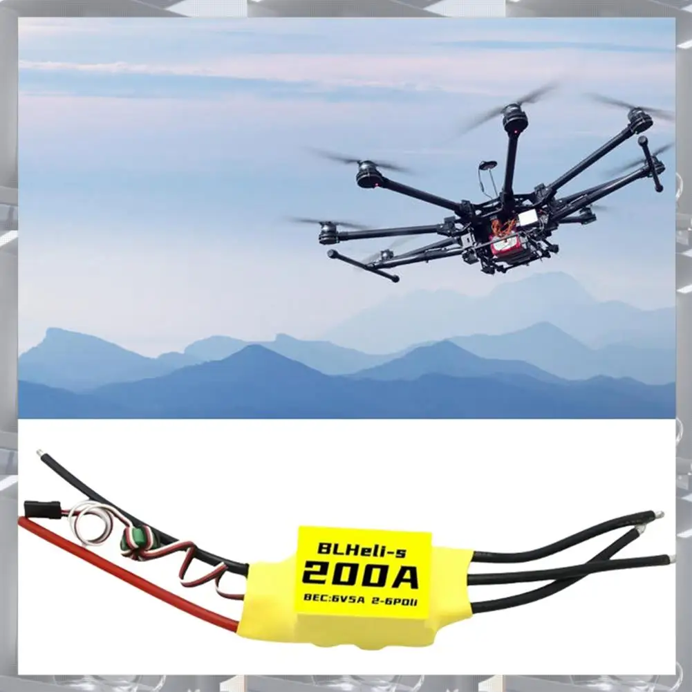 A84F-Blheli Brushless ESC 200A 2-6S 6V 5A BEC For RC FPV Multirotor Fixed Wing Drone DIY Parts
A84F-Blheli Brushless ESC 200A 2-6S 6V 5A BEC For RC FPV Multirotor Fixed Wing Drone DIY Parts