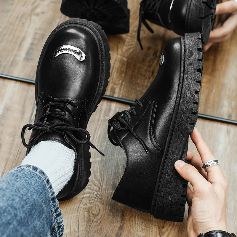Men New Handmade Leather Shoes Round Head Dress Shoes Fashion Black Non Slip Platform Oxfords Casual Derby Shoe 39-44
Men New Handmade Leather Shoes Round Head Dress Shoes Fashion Black Non Slip Platform Oxfords Casual Derby Shoe 39-44