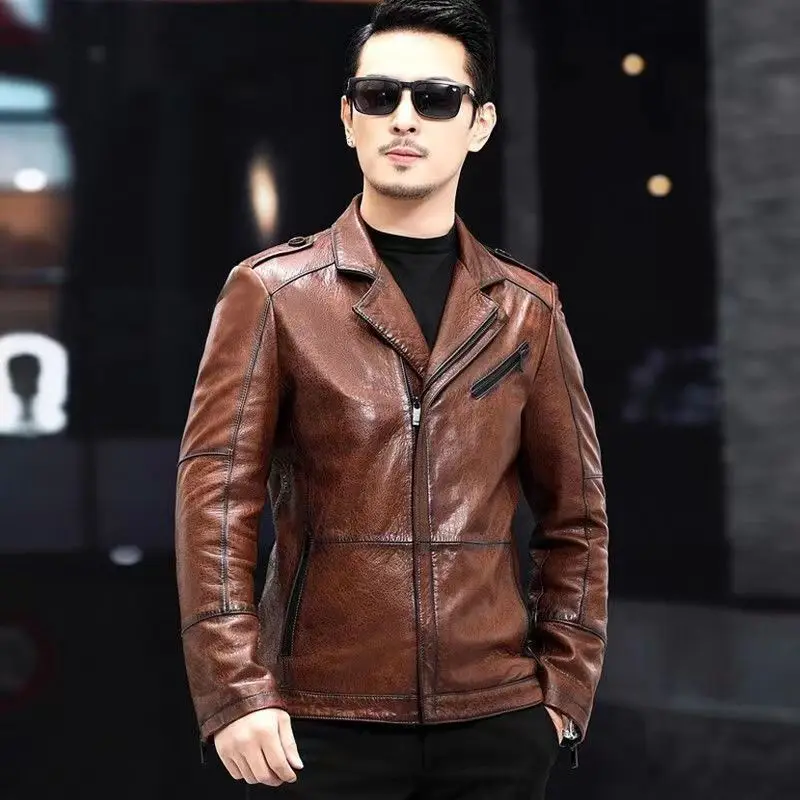 2024 Autumn New Genuine Leather Clothes MenSheepskin Motorcycle Slim Korean Style Suit Collar Leather Jacket Coat
2024 Autumn New Genuine Leather Clothes MenSheepskin Motorcycle Slim Korean Style Suit Collar Leather Jacket Coat