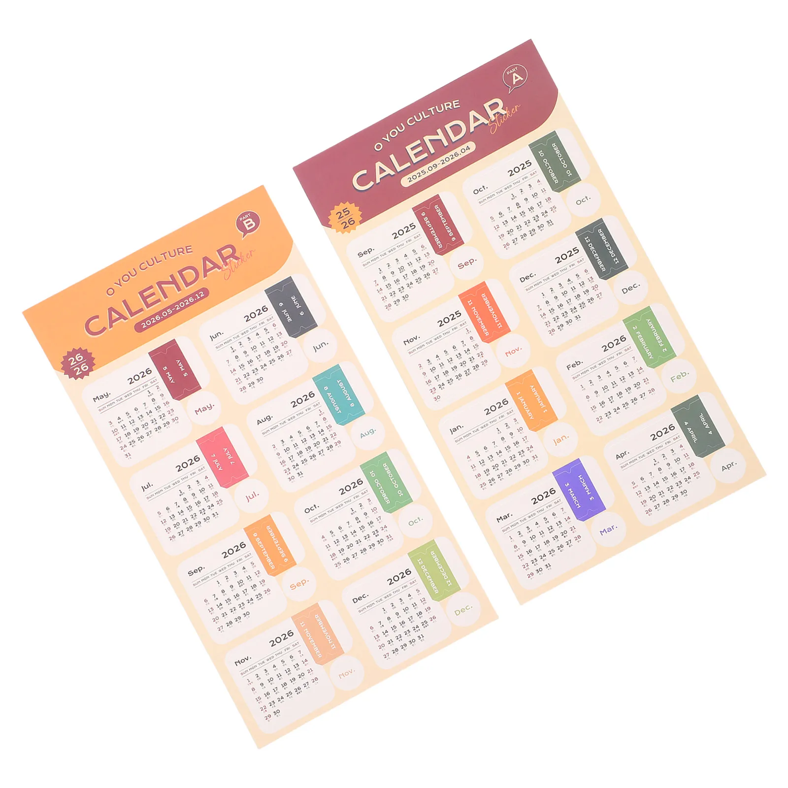 2026 Monthly Calendar 2 Sheets Color Coded Adhesive Date Index Labels Schedule Decals For Diary Journals Planner Stickers
2026 Monthly Calendar 2 Sheets Color Coded Adhesive Date Index Labels Schedule Decals For Diary Journals Planner Stickers