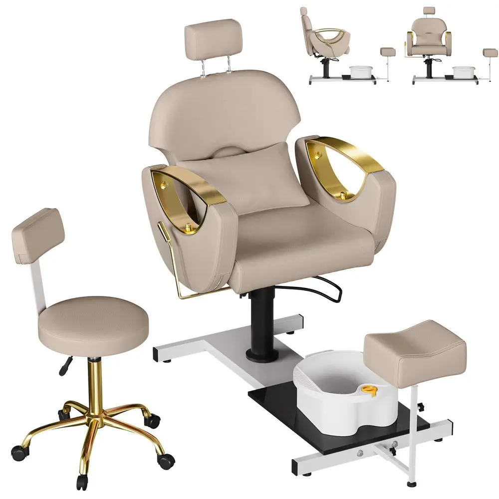 Pedicure Chair No Plumbing,Reclining Pedicure Station Unit with Adjustable Height and 360 Swivel,Hydraulic Foot Spa Chiar with
Pedicure Chair No Plumbing,Reclining Pedicure Station Unit with Adjustable Height and 360 Swivel,Hydraulic Foot Spa Chiar with
