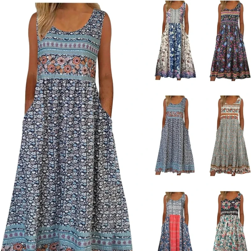 Summer Bohemian Sleeveless Dress Women O Collar Casual Print Skirt Loose Backless Street 2025 Fashion Wear
Summer Bohemian Sleeveless Dress Women O Collar Casual Print Skirt Loose Backless Street 2025 Fashion Wear