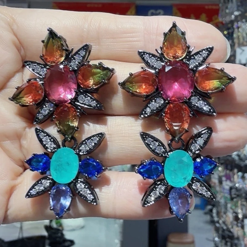 Multi Color Zircon Flower Drop Earrings for Women Statement Jewelry for Party Wedding Gift Daily Wear
Multi Color Zircon Flower Drop Earrings for Women Statement Jewelry for Party Wedding Gift Daily Wear