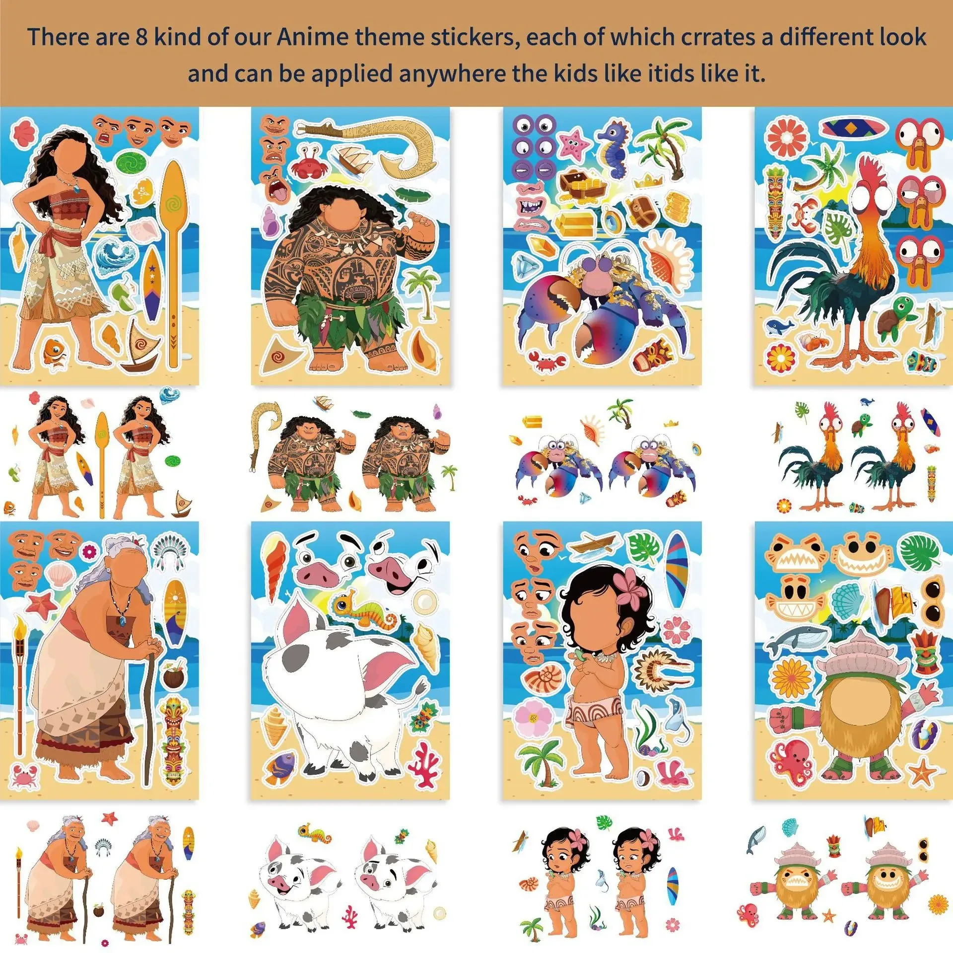 8/16Sheets Disney Moana Maui Simea Puzzle Stickers Exquisite Sticker for Phone Computer Notebook Stationery DIY Toys Secret
8/16Sheets Disney Moana Maui Simea Puzzle Stickers Exquisite Sticker for Phone Computer Notebook Stationery DIY Toys Secret