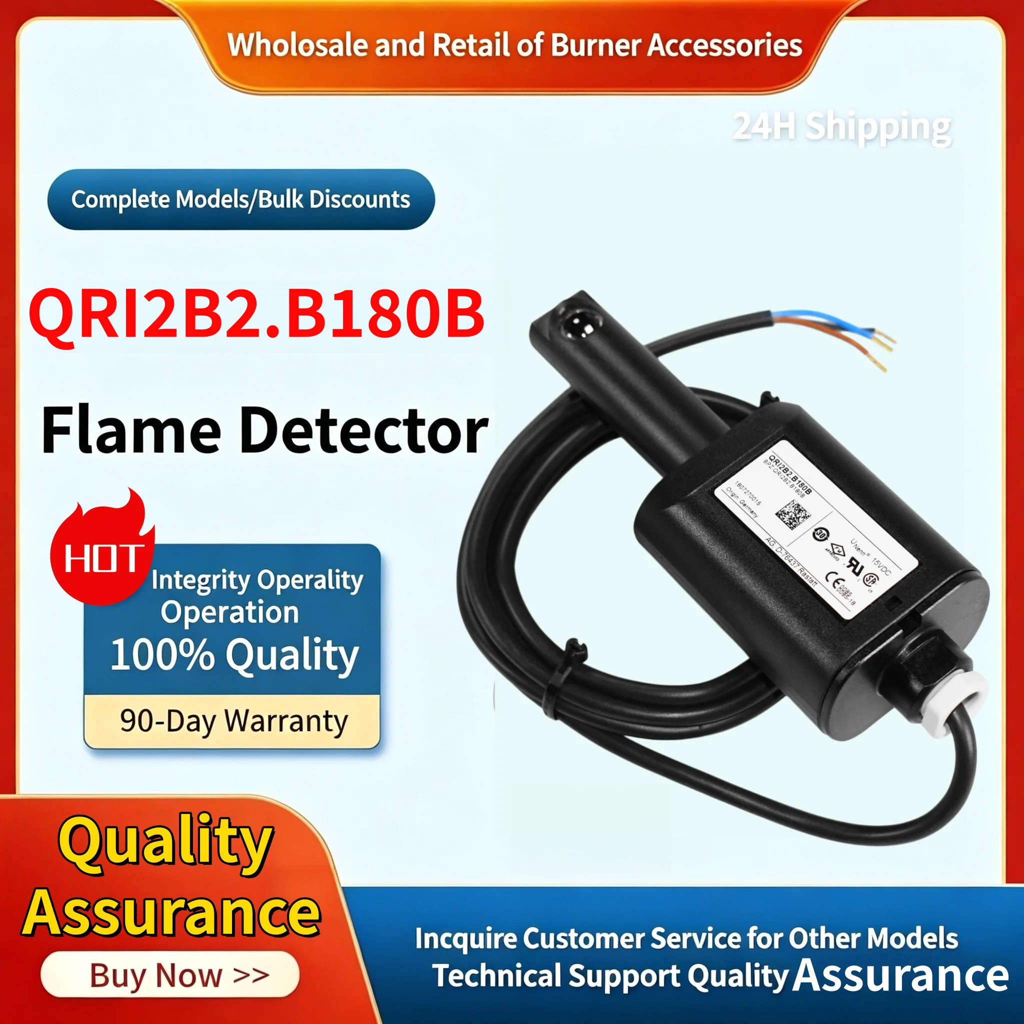 High Precision QRI2A2.B180B QRI2B2.B180B QRI2B2.A180B Burner Flame Detection Photocell, 24h Fast Shipping
High Precision QRI2A2.B180B QRI2B2.B180B QRI2B2.A180B Burner Flame Detection Photocell, 24h Fast Shipping