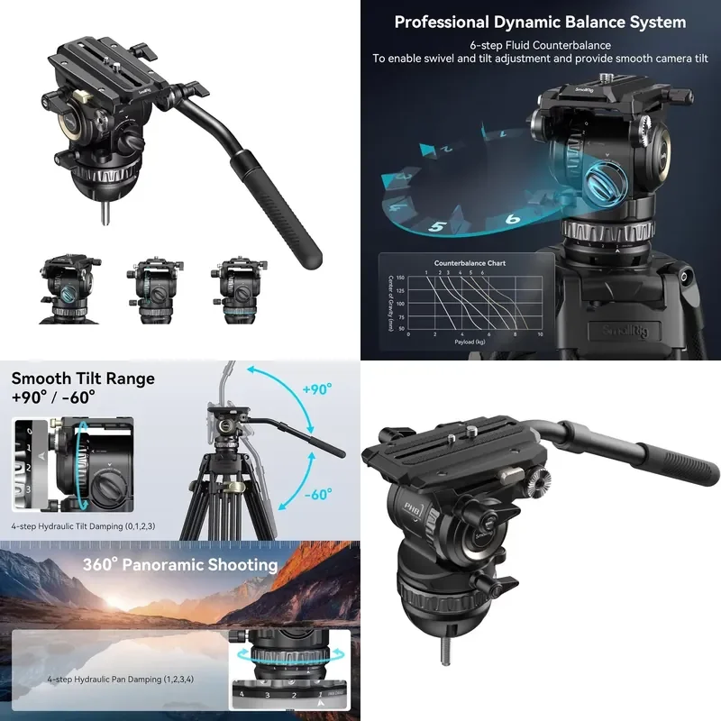 【CHIMU HOME】PH8 Video Fluid Tripod Head,6-Step Counterbalance & 4-Step Pan Tilt Hydraulic Damping Structure
【CHIMU HOME】PH8 Video Fluid Tripod Head,6-Step Counterbalance & 4-Step Pan Tilt Hydraulic Damping Structure