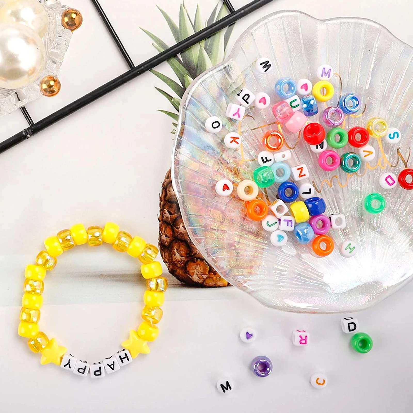 Alphabet Bead Set Plastic DIY Beads Wear resistant Loose Jewelry Accessories for Crafts Bracelet Anklet Making
Alphabet Bead Set Plastic DIY Beads Wear resistant Loose Jewelry Accessories for Crafts Bracelet Anklet Making