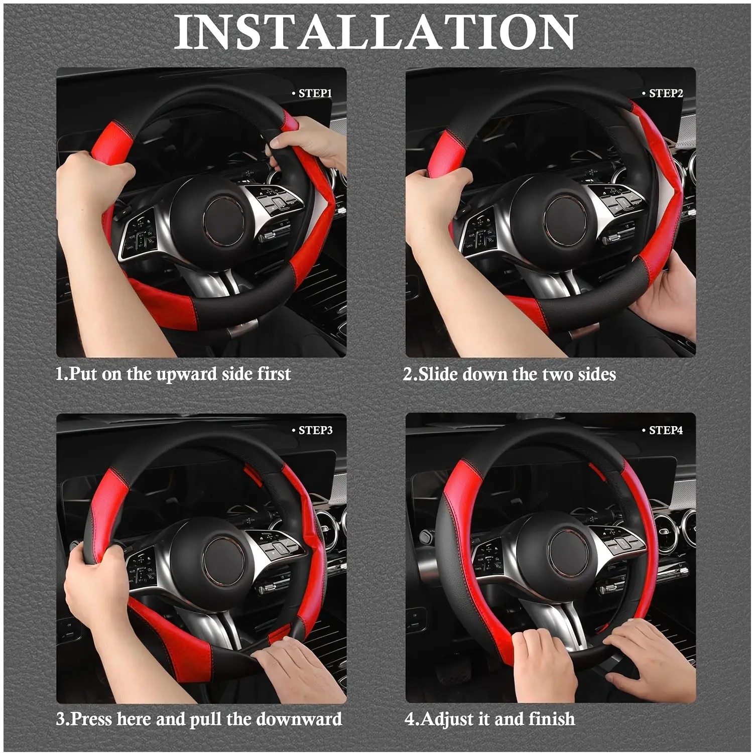 Sporty Universal Car Interior Combo: Faux Leather Steering Wheel Cover + Waterproof Floor Mats – Fits Most Sedans & SUVs (14.5–15 Inch Wheel Size), Anti-Slip Texture, Comfort-Focused Design
Sporty Universal Car Interior Combo: Faux Leather Steering Wheel Cover + Waterproof Floor Mats – Fits Most Sedans & SUVs (14.5–15 Inch Wheel Size), Anti-Slip Texture, Comfort-Focused Design