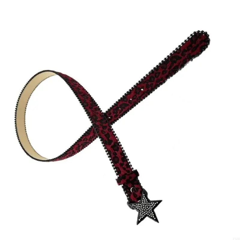 PXPB Fashionable Leopards Pattern Belt Elegant Rhinestones Star Buckles Waist Belt for Modern
PXPB Fashionable Leopards Pattern Belt Elegant Rhinestones Star Buckles Waist Belt for Modern