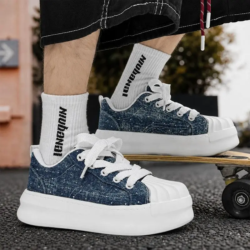 Classic Shell Head Men's Shoes Summer Blue Casual Canvas Shoes for Men Thick Sole Big-head Lightweight Skateboard Man Trainers
Classic Shell Head Men's Shoes Summer Blue Casual Canvas Shoes for Men Thick Sole Big-head Lightweight Skateboard Man Trainers