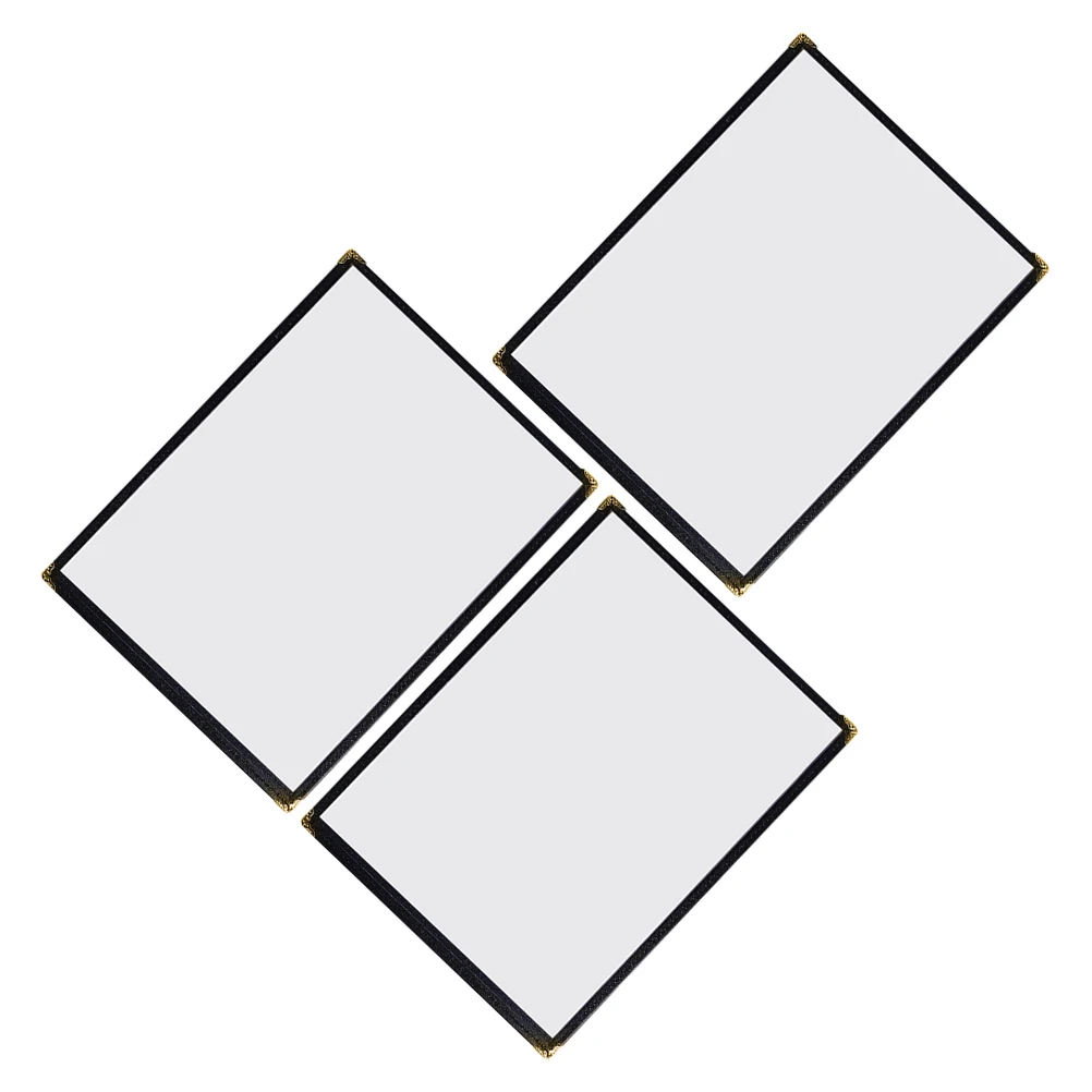 3Pcs PVC Menu Holders A4 Waterproof Recipe Covers for Restaurant Cafe Bar Metal Edging Double Sided Protective Sheets ganizers
3Pcs PVC Menu Holders A4 Waterproof Recipe Covers for Restaurant Cafe Bar Metal Edging Double Sided Protective Sheets ganizers