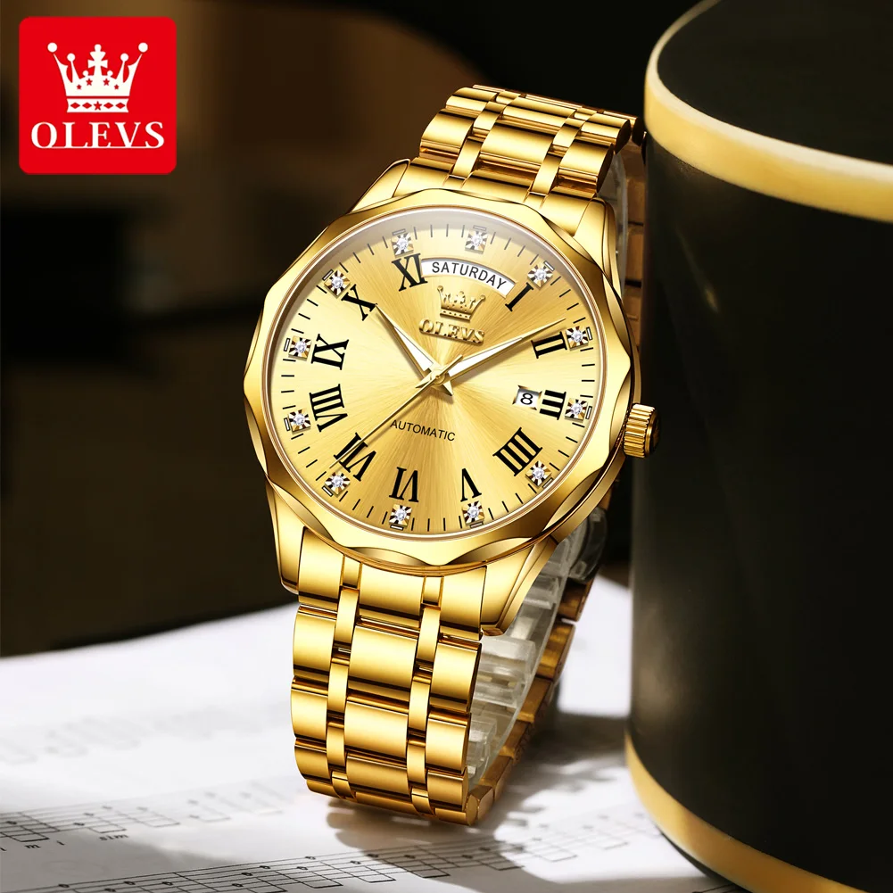 OLEVS New Automatic Man Watch 6780 Stainless Steel Waterproof Luminous Mens Watch Roman Diamond scale Auto Date Mechanical Watch
OLEVS New Automatic Man Watch 6780 Stainless Steel Waterproof Luminous Mens Watch Roman Diamond scale Auto Date Mechanical Watch