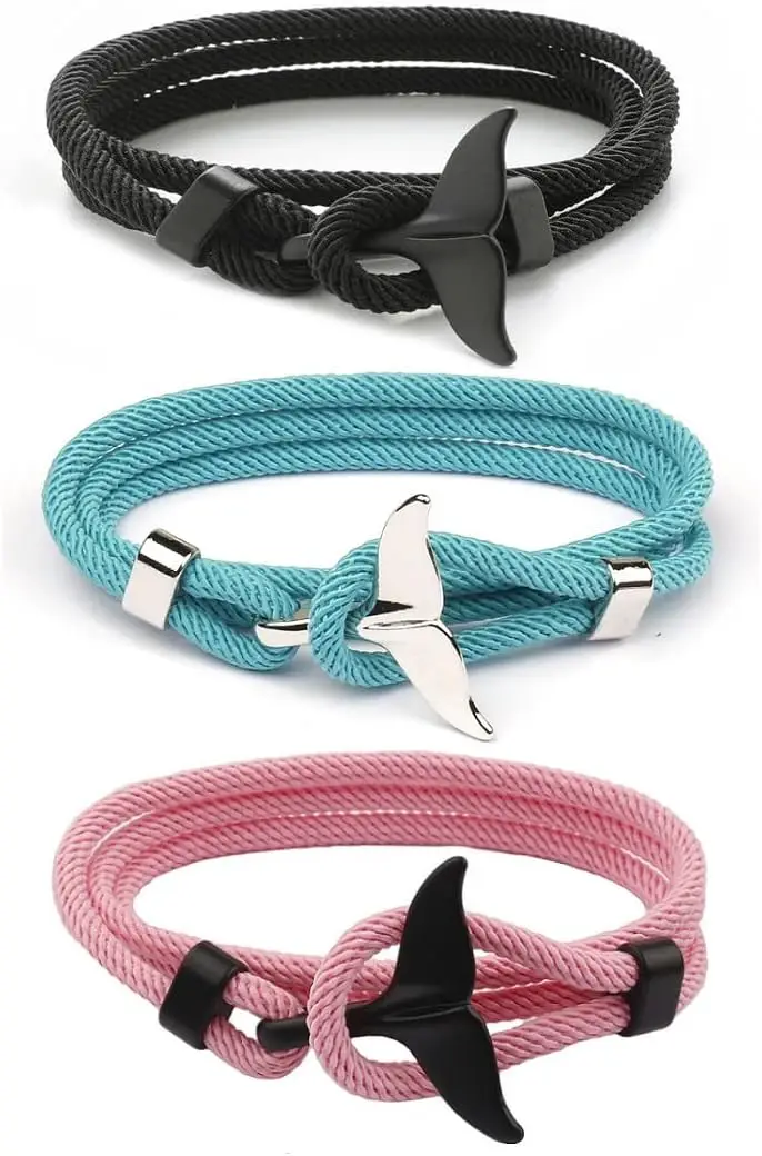 Whale Orca Tail Anchor Turtle Hook Bracelet Nylon Polyester Rope Adjustable Bracelet for Men Women
Whale Orca Tail Anchor Turtle Hook Bracelet Nylon Polyester Rope Adjustable Bracelet for Men Women