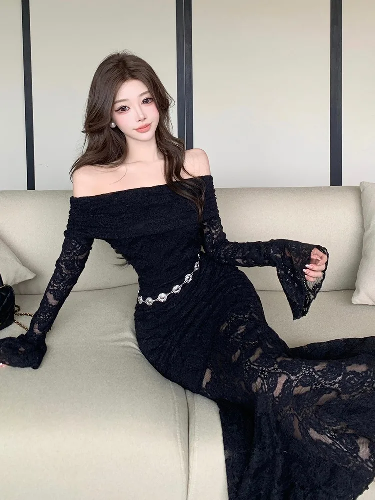 Сексуальное кружевное длинное платье с высокой талией и одним плечом Bell Sve Dr, осень-зима, новое платье с короткой талией в Dr Fi Tail...
Сексуальное кружевное длинное платье с высокой талией и одним плечом Bell Sve Dr, осень-зима, новое платье с короткой талией в Dr Fi Tail...