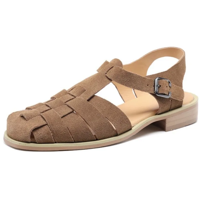 Men Sandals Leather New Men's Flat Soled Sandals Man Round Head Strip Casual Versatile Sandals Single Shoes
Men Sandals Leather New Men's Flat Soled Sandals Man Round Head Strip Casual Versatile Sandals Single Shoes
