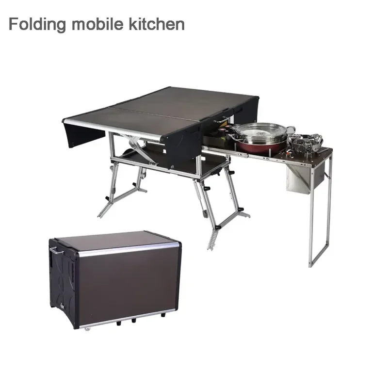 Folding Picnic Table with Gas Stove and Cookware Set for Outdoor Vehicle Camping Mobile Kitchen
Folding Picnic Table with Gas Stove and Cookware Set for Outdoor Vehicle Camping Mobile Kitchen