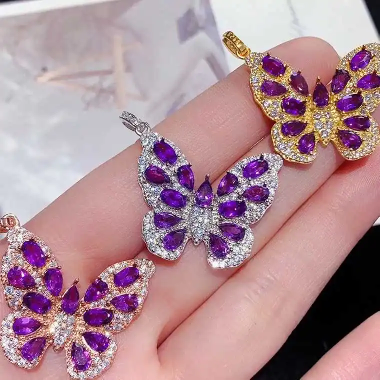 Natural Amethyst 3*5mm Butterfly Pendant S925 Silver Rose Gold Plated with CUG Certificate
Natural Amethyst 3*5mm Butterfly Pendant S925 Silver Rose Gold Plated with CUG Certificate