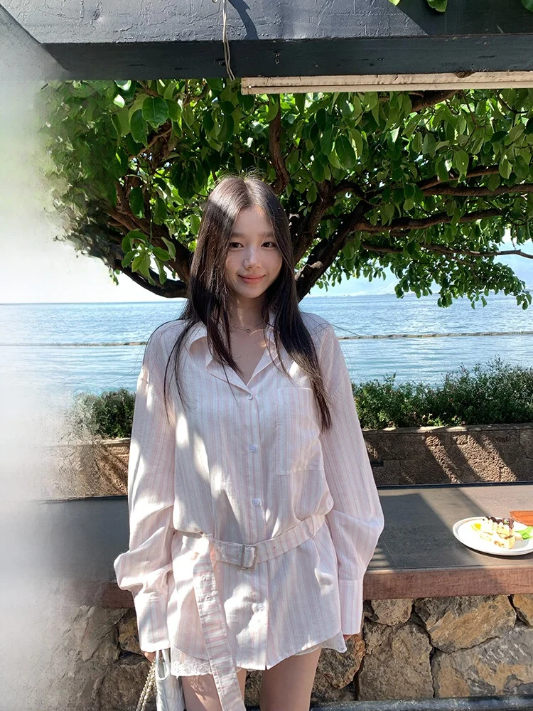 YOKLASS Summer New Sle Loose Casual Striped irt Color Blo Sweet Korean Version Cotton Long Sve Busin Casual Top
YOKLASS Summer New Sle Loose Casual Striped irt Color Blo Sweet Korean Version Cotton Long Sve Busin Casual Top