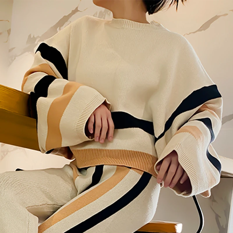 Beautyblue Chic Elegant Lantern Sleeves Pullovers Women Sweater New Casual Loose Fit Striped Knit Warm Autumn Spring Female Tops
Beautyblue Chic Elegant Lantern Sleeves Pullovers Women Sweater New Casual Loose Fit Striped Knit Warm Autumn Spring Female Tops