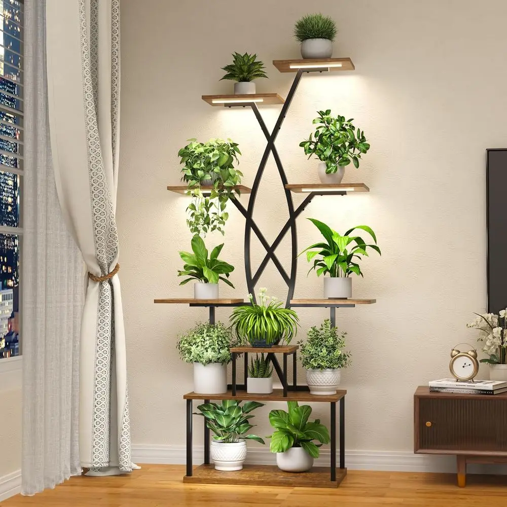 Indoor 9 Tiered 66 Tall Metal Plant Shelf, Curved Plant Stand with Adjustable Feets for Multiple Plants, Corner Flower Shelf for
Indoor 9 Tiered 66 Tall Metal Plant Shelf, Curved Plant Stand with Adjustable Feets for Multiple Plants, Corner Flower Shelf for