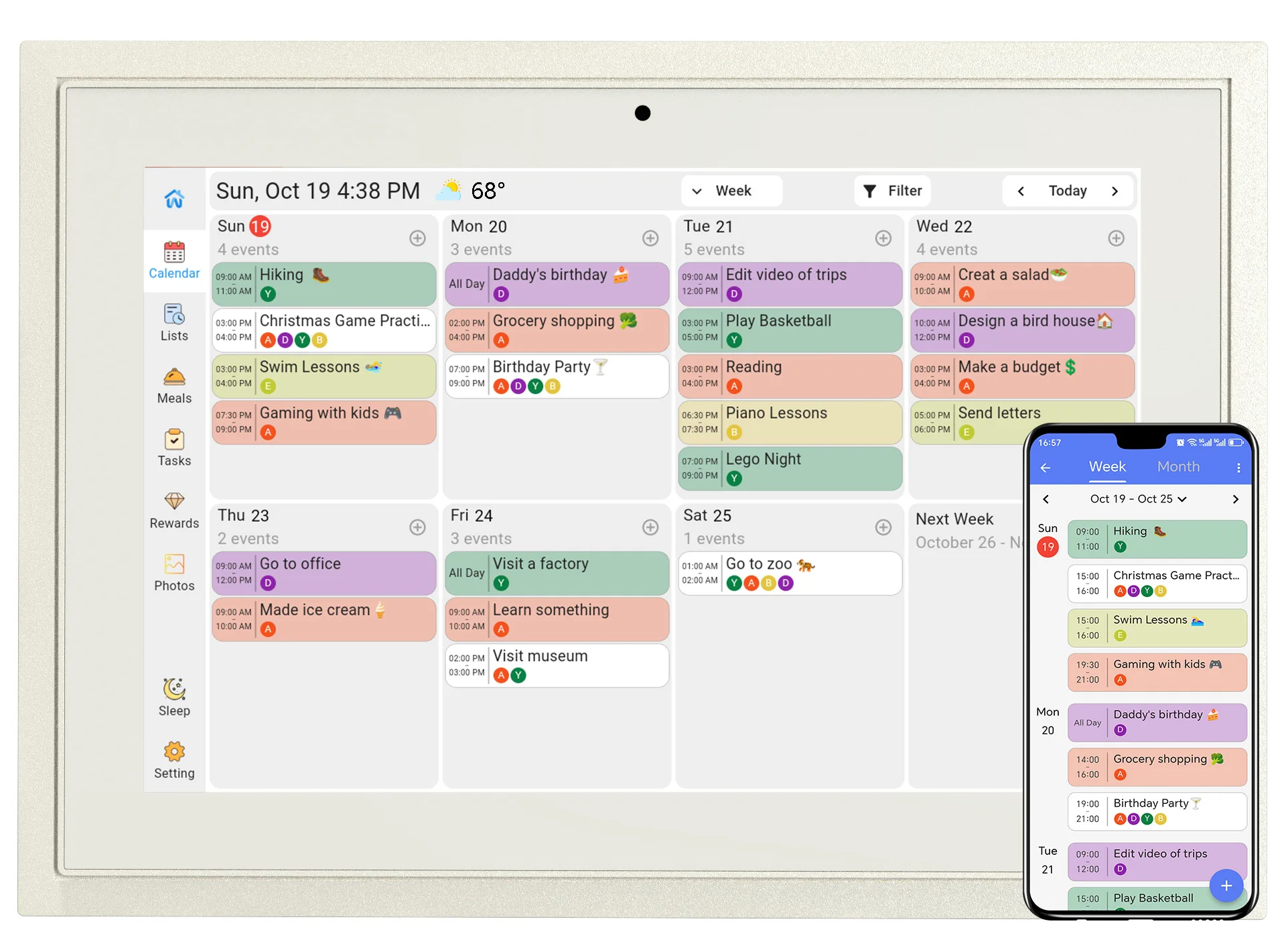 Digital Calendar Smart Electronic Planner with Calendar Sync, Chore Tracker, Meal Plan Family Digital Picture Frame Gift for Mom
Digital Calendar Smart Electronic Planner with Calendar Sync, Chore Tracker, Meal Plan Family Digital Picture Frame Gift for Mom