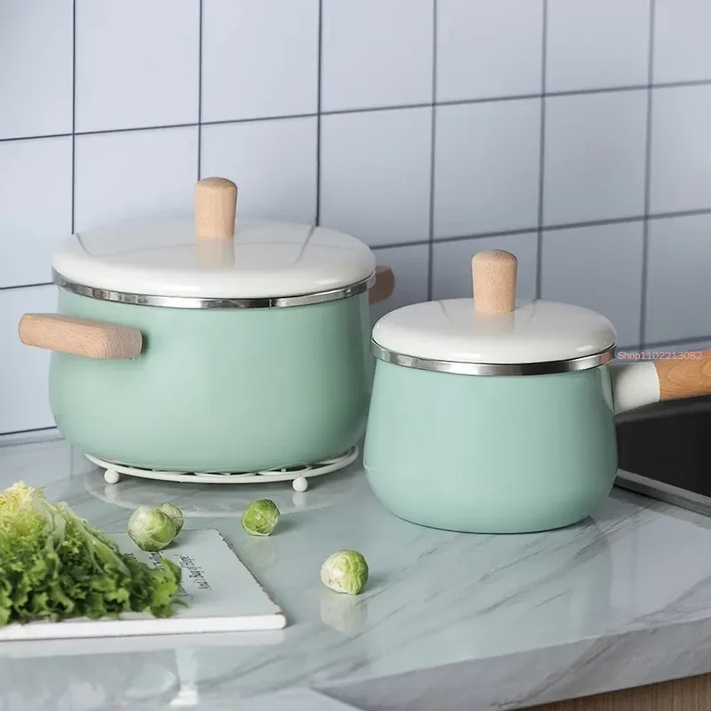 Кастрюля для молока с деревянной ручкой и эмалью, кастрюля для супа, плотная кастрюля для лапши, Ручная японская Индукционная кастрюля для тушения
Кастрюля для молока с деревянной ручкой и эмалью, кастрюля для супа, плотная кастрюля для лапши, Ручная японская Индукционная кастрюля для тушения