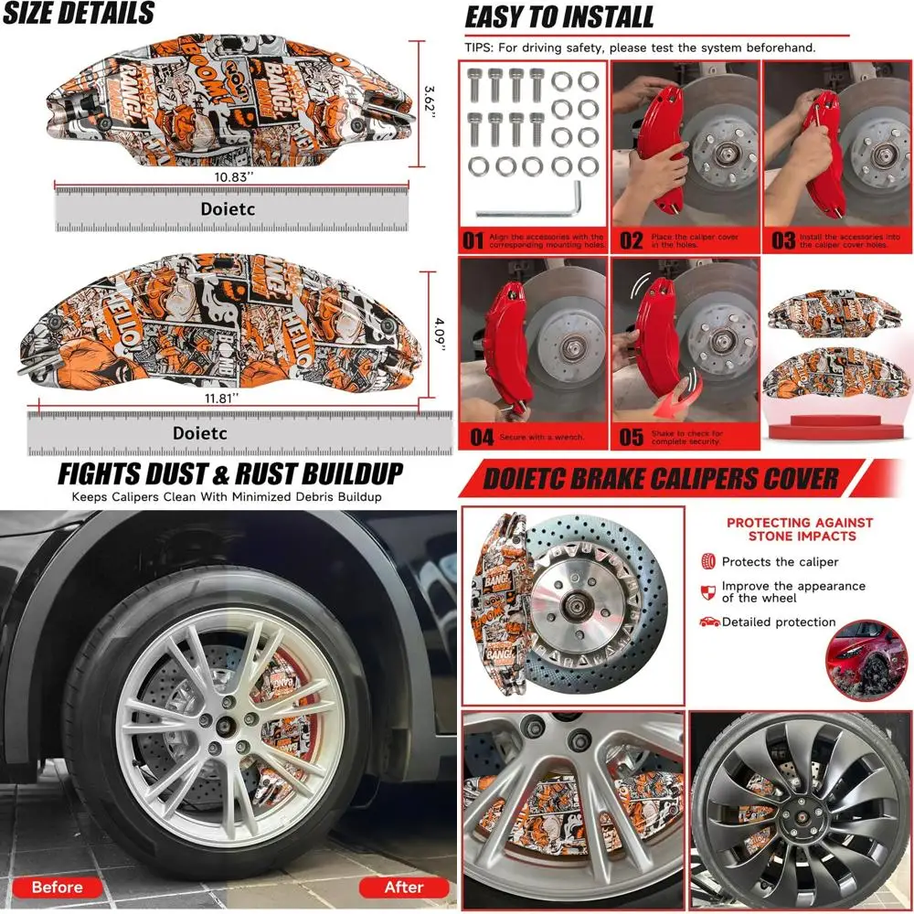 Brake Caliper Covers Compatible with Tesla Model Y Juniper 2025-2026, 19 20 inch Front and Rear Brake Wheel Hub Brake Caliper Co
Brake Caliper Covers Compatible with Tesla Model Y Juniper 2025-2026, 19 20 inch Front and Rear Brake Wheel Hub Brake Caliper Co