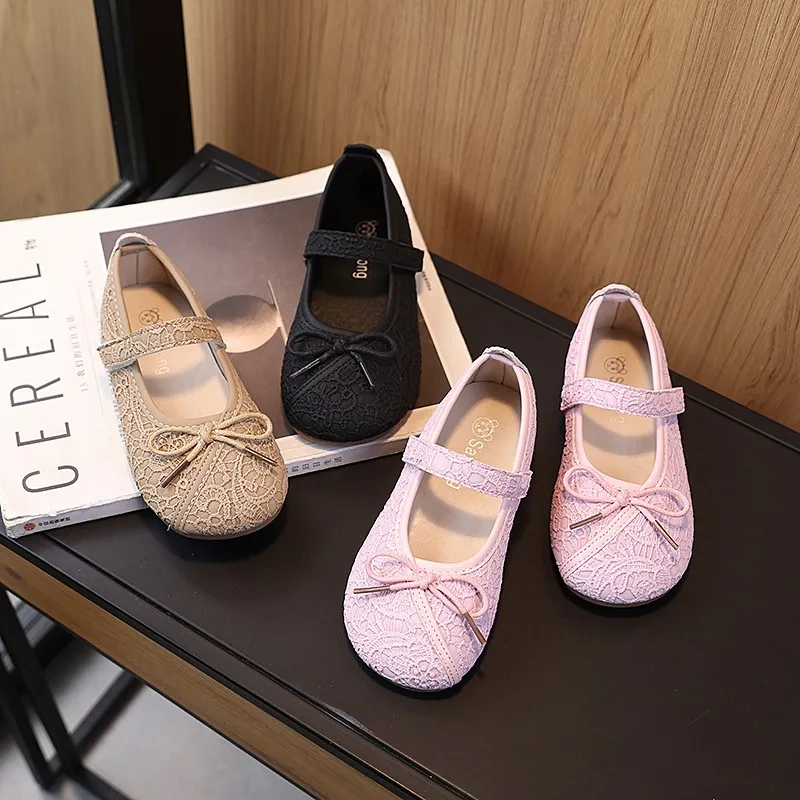 Autumn Girl's Ballet Flats Flower Lace Bow-adorned Sweet Kids Princess Shoes Pure Color Anti-skid Elegant Children Dress Shoe
Autumn Girl's Ballet Flats Flower Lace Bow-adorned Sweet Kids Princess Shoes Pure Color Anti-skid Elegant Children Dress Shoe