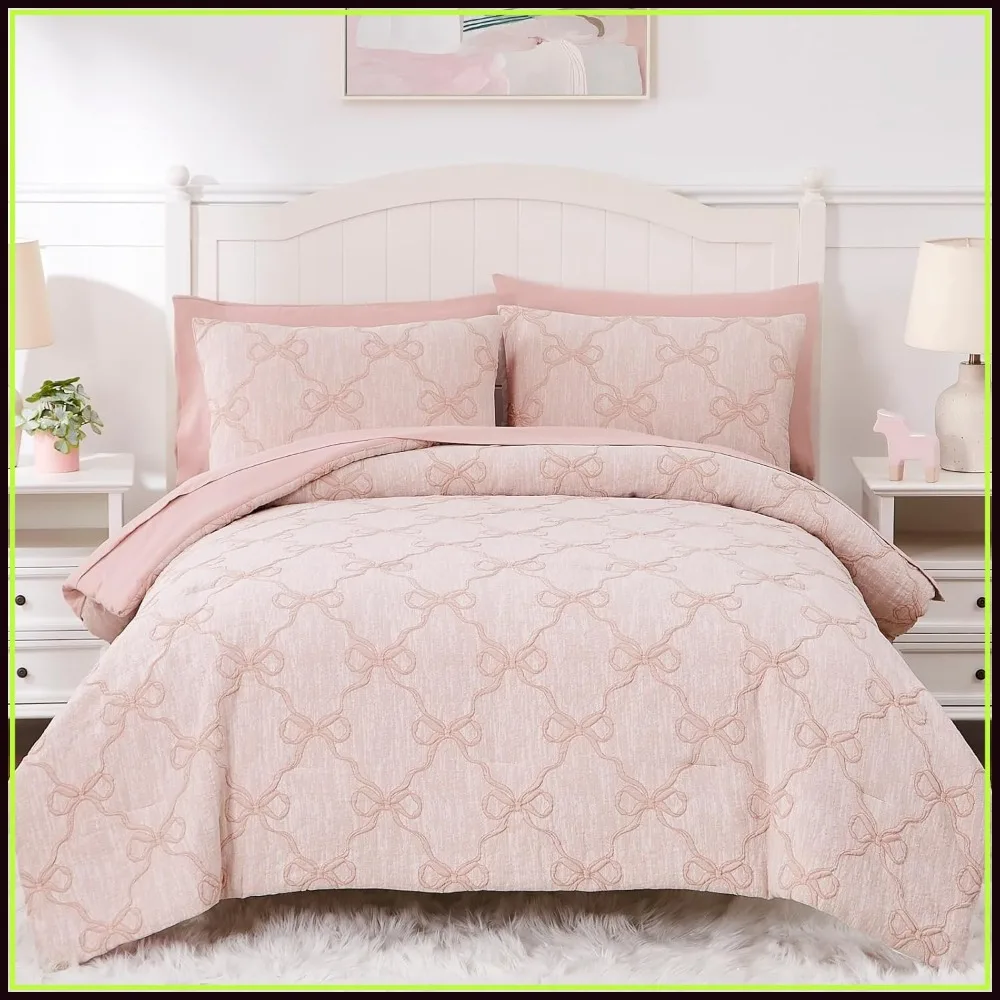 Full Size Comforter Set with Sheets - 7 Piece Jacquard Bedding, Pink Diamond Design (76"x86")
Full Size Comforter Set with Sheets - 7 Piece Jacquard Bedding, Pink Diamond Design (76"x86")