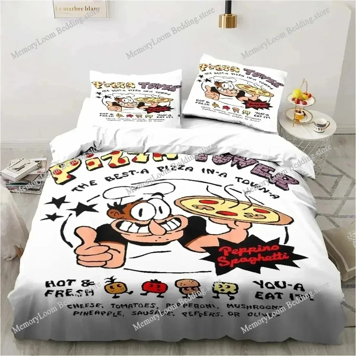Pizza Tower Classic Pixel Style Game Bedding Set Duvet Cover Bed Set Quilt Cover Pillowcase Comforter king Queen Size Boys Adult
Pizza Tower Classic Pixel Style Game Bedding Set Duvet Cover Bed Set Quilt Cover Pillowcase Comforter king Queen Size Boys Adult