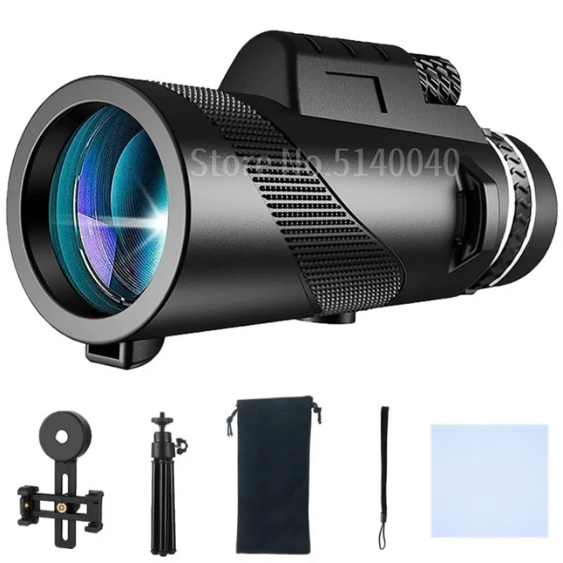 80x100 HD Monocular for Smartphone Adapter Tripod Telescope with BAK4 Prism for Birdwatching Hunting Hiking Outdoor Camping
80x100 HD Monocular for Smartphone Adapter Tripod Telescope with BAK4 Prism for Birdwatching Hunting Hiking Outdoor Camping