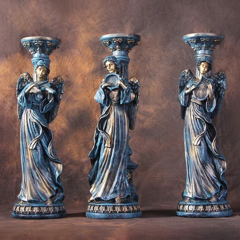 European creative angel sculpture candlestick classical home decoration Resin Statue ornaments Room Decor candle holders crafts
European creative angel sculpture candlestick classical home decoration Resin Statue ornaments Room Decor candle holders crafts