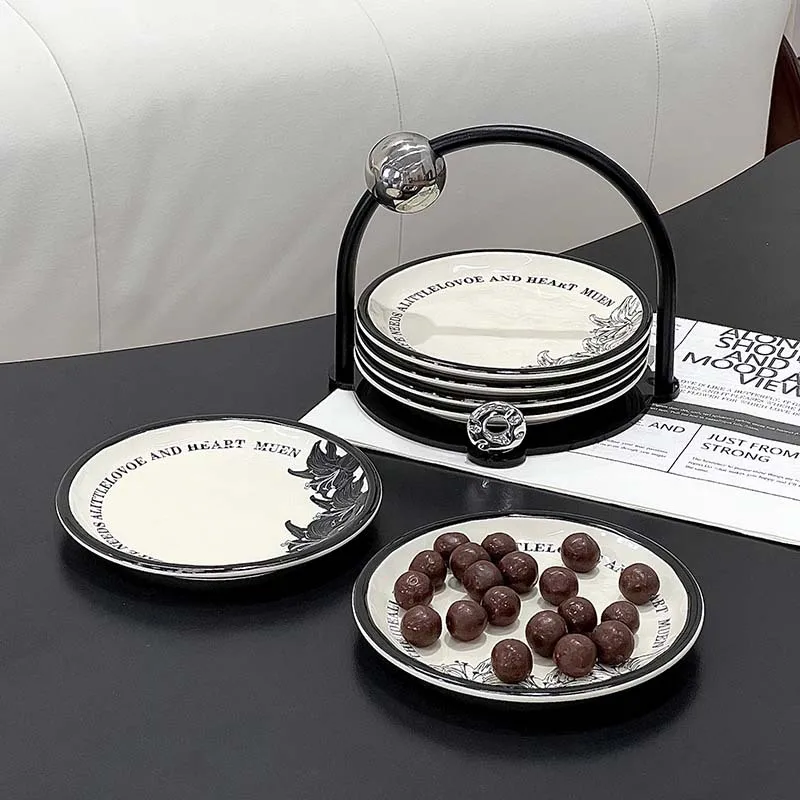 Роскошный набор керамических тарелок, дизайн для рисования тушью, многофункциональное маленькое блюдо, домашний поднос для фруктов 
Роскошный набор керамических тарелок, дизайн для рисования тушью, многофункциональное маленькое блюдо, домашний поднос для фруктов