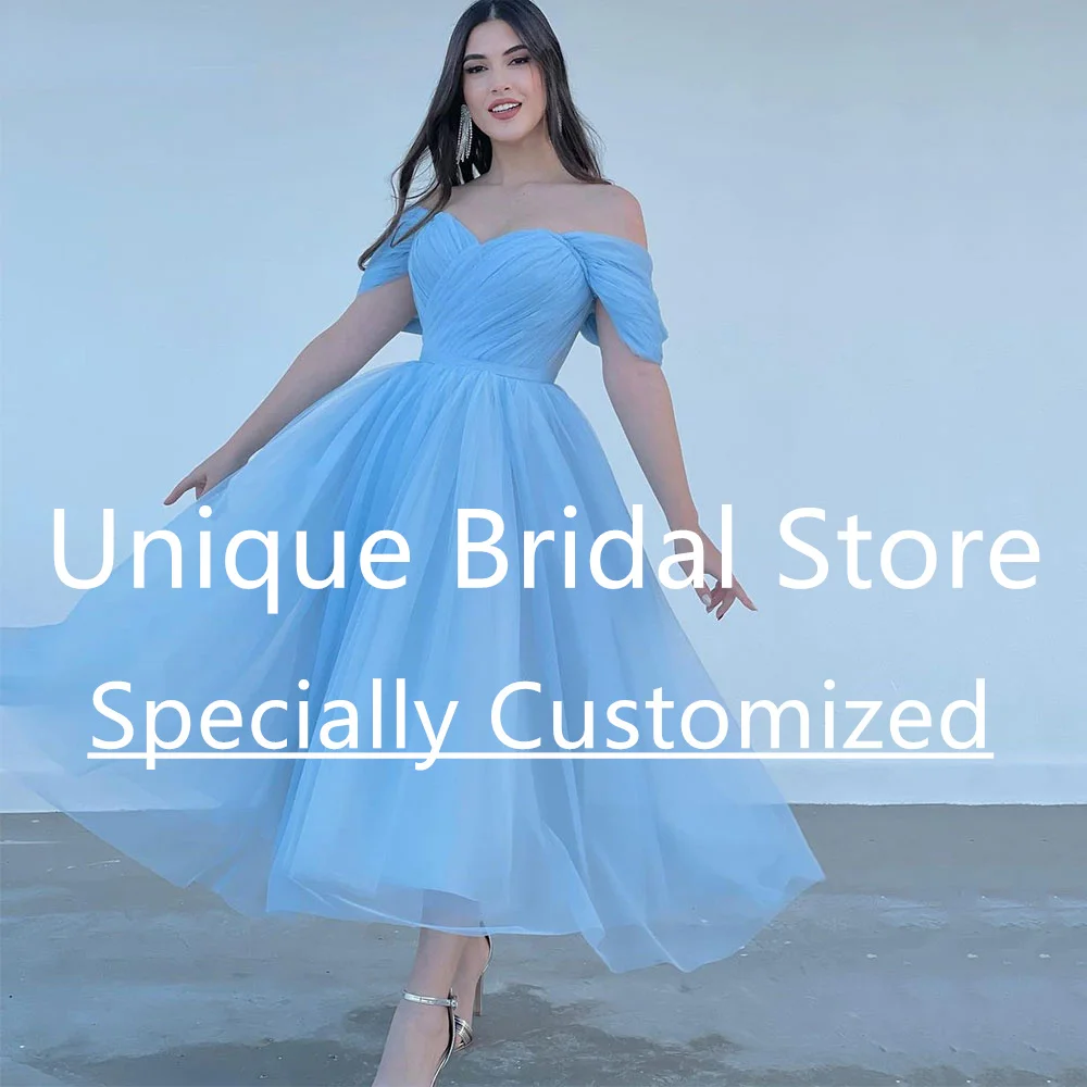 Fashion Evening Dress Tulle Off The Shoulder V-Neck A-Line Lace-up Sleeveless Pleat Tea-Length Vintage Formal Occasion Dresses
Fashion Evening Dress Tulle Off The Shoulder V-Neck A-Line Lace-up Sleeveless Pleat Tea-Length Vintage Formal Occasion Dresses