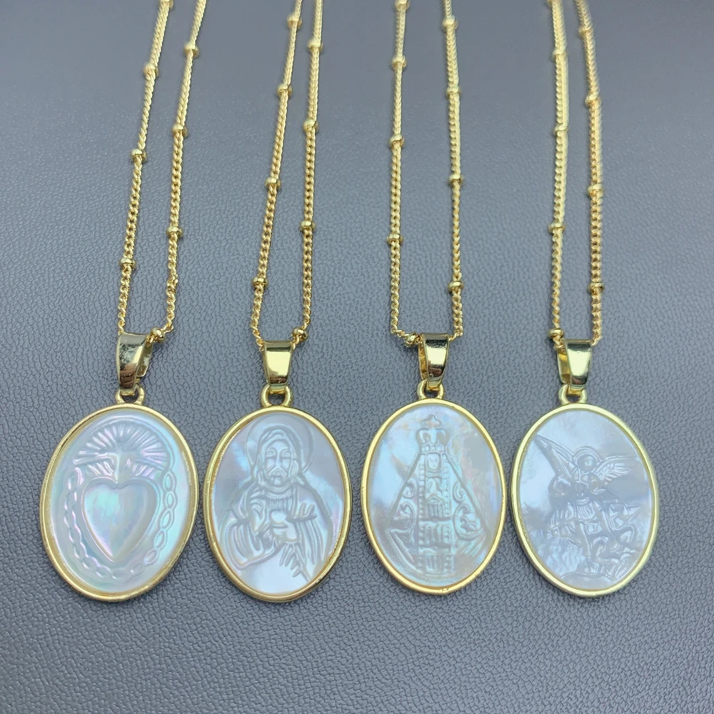 New Natural White Sea Shell Sacred Heart Virgin Jesus Medal Pendant Necklace Chokers Neck For Women Religious Jewelry Gifts
New Natural White Sea Shell Sacred Heart Virgin Jesus Medal Pendant Necklace Chokers Neck For Women Religious Jewelry Gifts