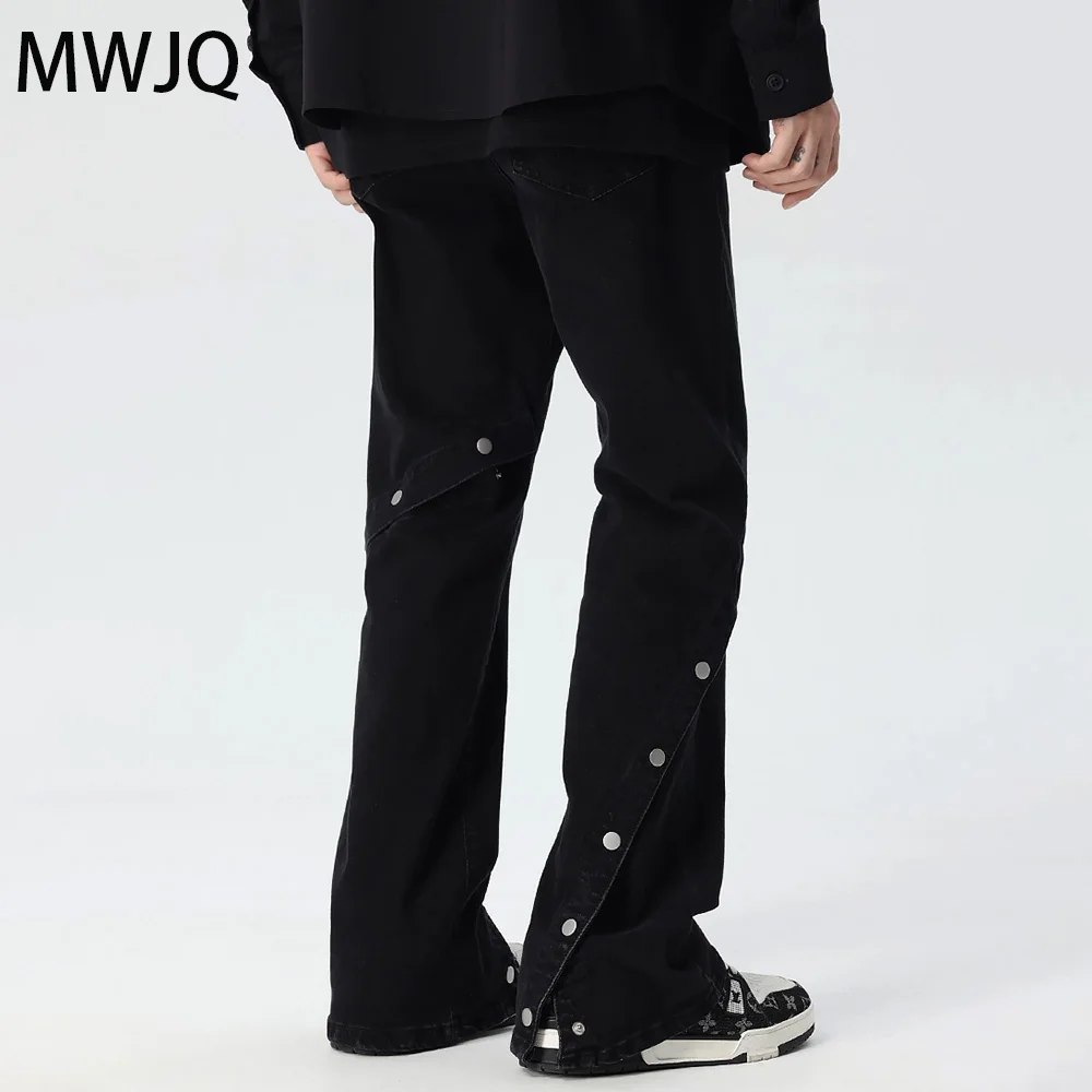 MWJQ Breasted Design Wide Leg Jeans Men's Black High Street Boot Cut Male Fashion Denim Trousers Vibe Style Tide Pants 010209
MWJQ Breasted Design Wide Leg Jeans Men's Black High Street Boot Cut Male Fashion Denim Trousers Vibe Style Tide Pants 010209