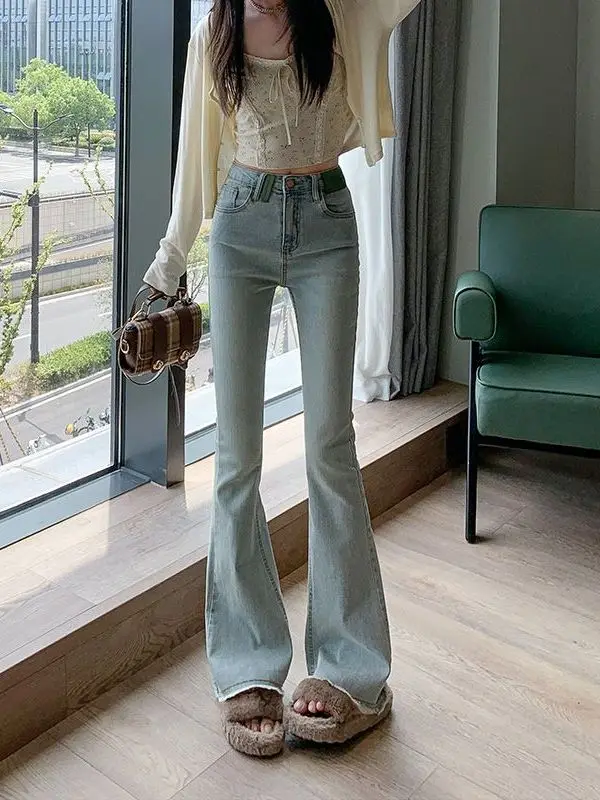 Light Wash American Retro Bell Bottom Jeans Women's High Waist Slimming Elastic Capri Pants Casual Wear Comfortable Breathable
Light Wash American Retro Bell Bottom Jeans Women's High Waist Slimming Elastic Capri Pants Casual Wear Comfortable Breathable